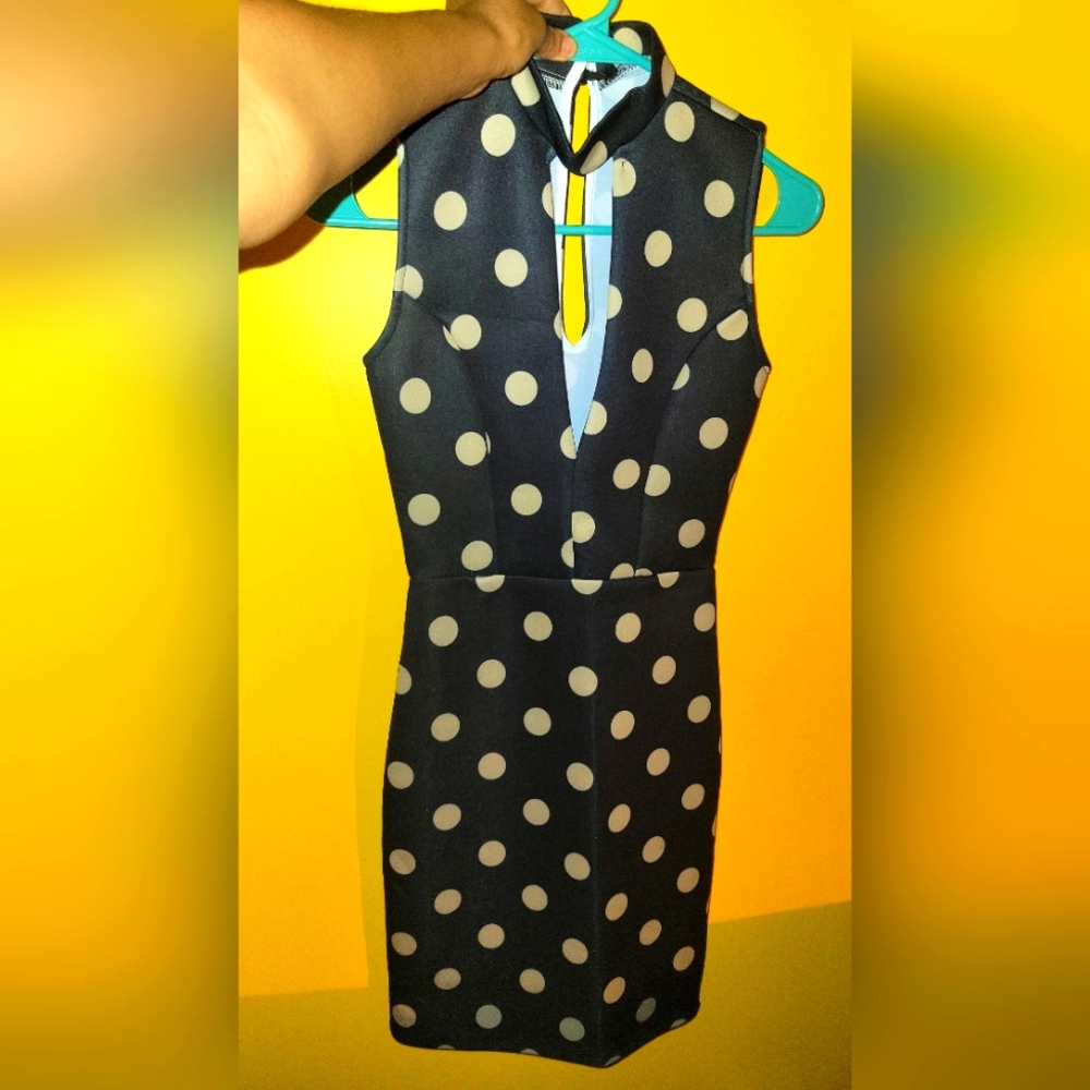Black and beige polka dot dress!